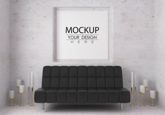 Free Wall Art Or Picture Frame In Living Room Mockup Psd