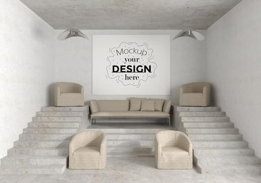 Free Wall Art Or Picture Frame In Living Room Mockup Psd