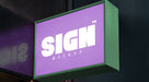 Free Wall Mounted Signage Board Mockup Psd With Reflection