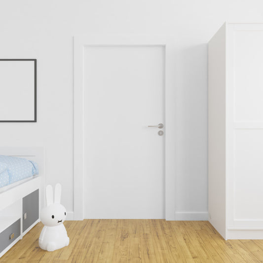 Free Wall With Blank Door Mockup Psd