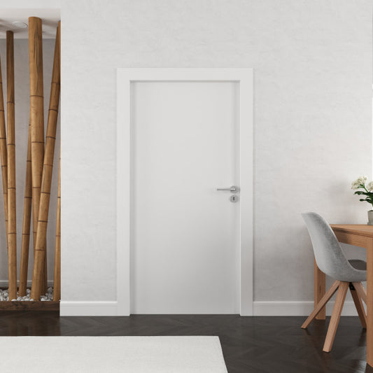 Free Wall With Blank Door Mockup Psd