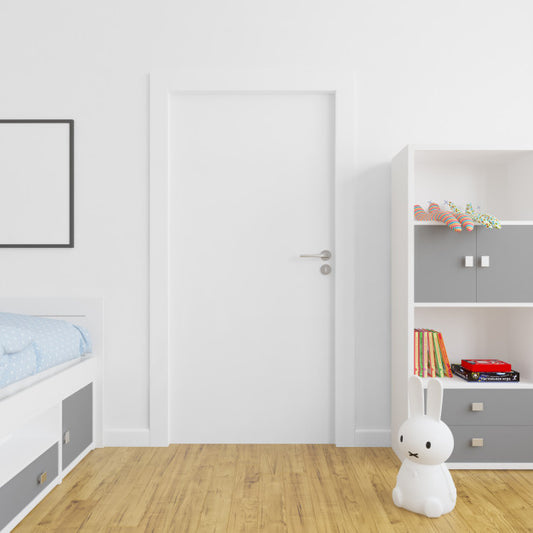 Free Wall With Blank Door Mockup Psd