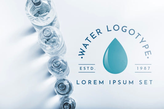 Free Water Logo Mockup On Copyspace Psd