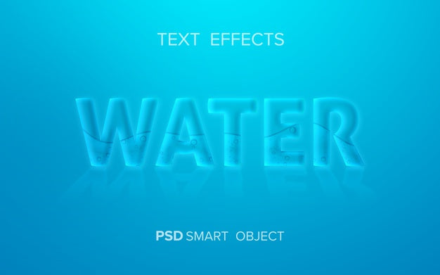 Free Water Text Effect Mock-Up Psd