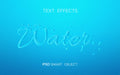 Free Water Text Effect Mock-Up Psd