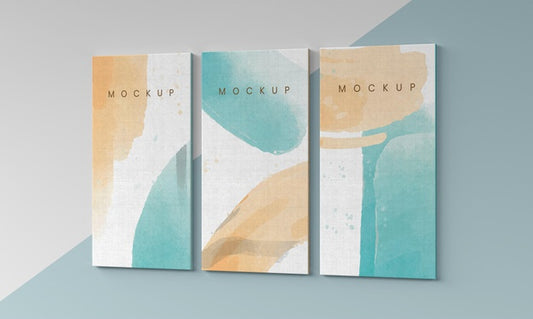 Free Watercolor Painting On Canvas Set Psd