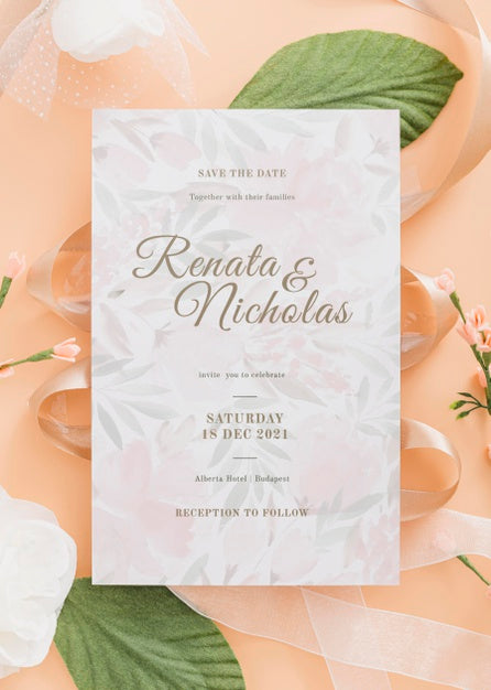 Free Wedding Invitation Above View Psd