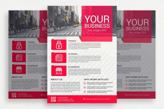 Free White Business Brochure With Pink Details Psd