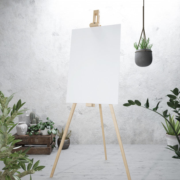 Free White Canvas On A Easel Psd
