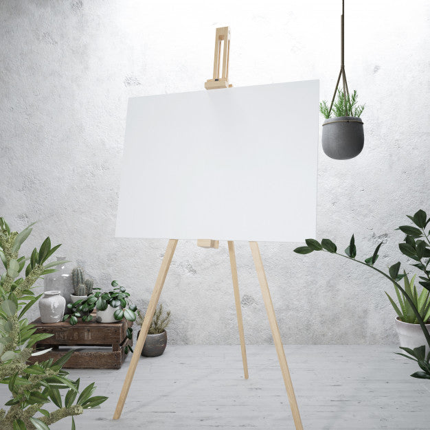 Free White Canvas On A Easel Psd