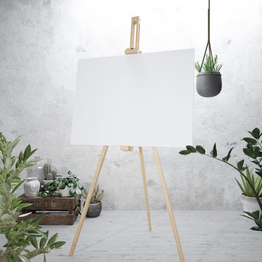 Free White Canvas On A Easel Psd
