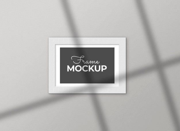 Free White Frame With Shadows Mockup Psd