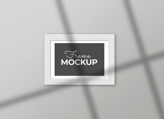 Free White Frame With Shadows Mockup Psd