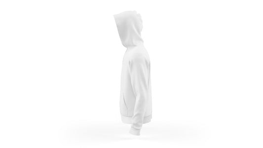 Free White Hoodie Mockup Template Isolated, Side View Psd
