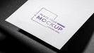Free White Paper Business Card Mock-Up Dark Background Psd