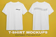 Free White T-Shirts Mockup Design Psd
