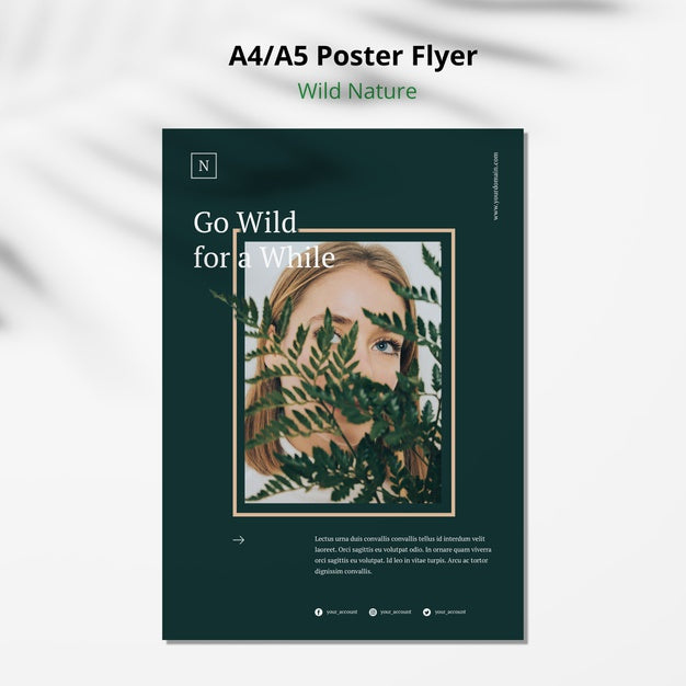 Free Wild Nature Concept Poster Flyer Mock-Up Psd