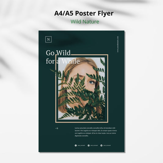 Free Wild Nature Concept Poster Flyer Mock-Up Psd