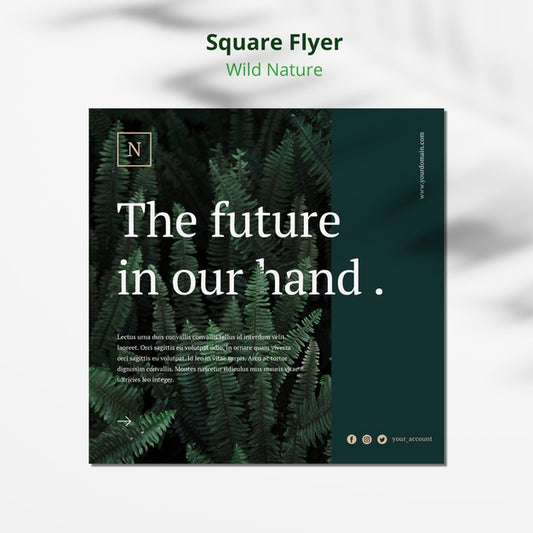 Free Wild Nature Concept Square Flyer Mock-Up Psd