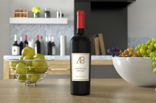 Free Wine Bottle Psd Mockup