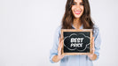Free Woman Holding Slate Psd
