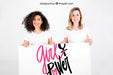 Free Women Behind White Board Psd