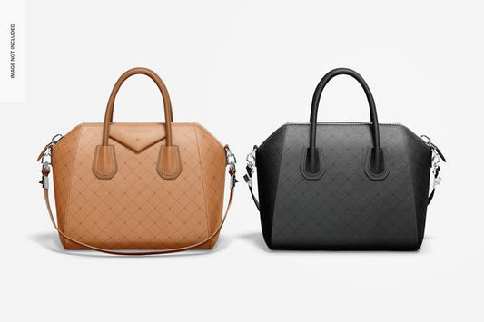 Free Womens Leather Bag Mockup Front Back Psd