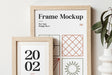 Free Wood Frames On Table Mockup