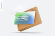 Free Wood Table Advertising Tag Sign Mockup, Falling Psd