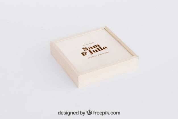 Free Wooden Box Mockup For Wedding Psd
