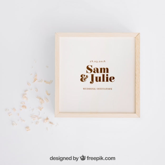 Free Wooden Box Mockup For Wedding Psd