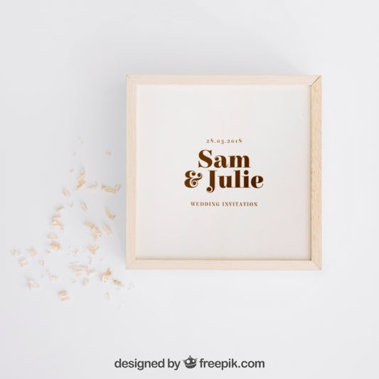 Free Wooden Box Mockup For Wedding Psd