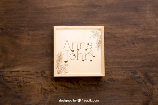 Free Wooden Box Mockup Psd