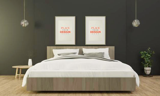 Free Wooden Frame Mockup Interior In A Bed Room Psd