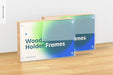 Free Wooden Label Holder Frames Mockup Psd