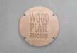 Free Wooden Plate Mockup Psd