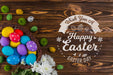 Free Wooden Wall Mockup Easter Concept Psd