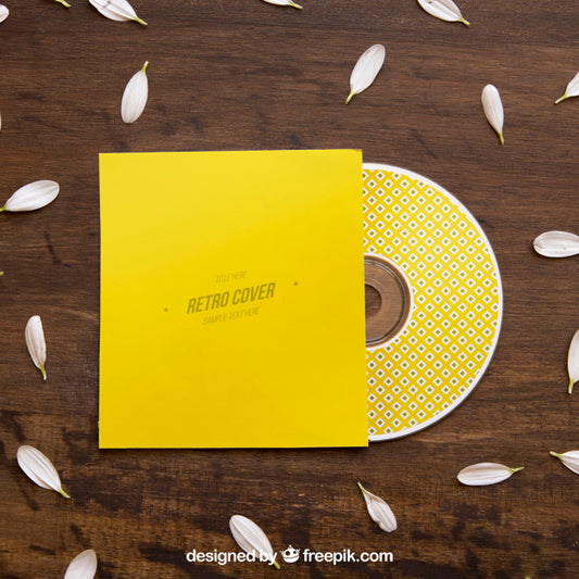 Free Yellow Cd Mockup Psd