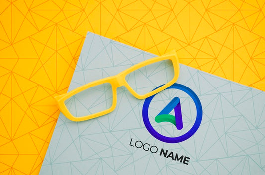 Free Yellow Frame Lens With Company Logo Name Psd