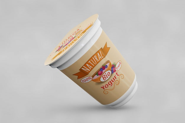 Free Yogurt Packaging Mockup Psd