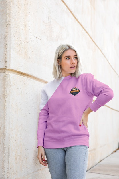 Free Young Woman Wearing Hoodie Psd
