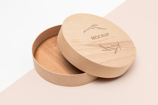 Free Zero Waste Round Container Box Mock-Up Psd